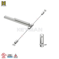 Porte d'évacuation d'urgence double ANSI KEYMAN avec barre de poussée verrouillable à deux points coupe-feu pour dispositif de sortie de panique à tige verticale
