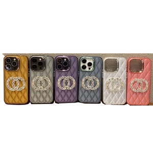 BZ028 Exclusivo diseñador de lujo de gama alta para IPhone16promax14plus Funda de cuero para piel de cordero 15promax CC funda para teléfono - Product Image 1