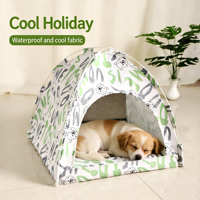 Tente pour animaux de compagnie multifonctionnelle 4 saisons, pliable, respirante, maison pour chien et chat, portable, rafraîchissante, amovible, lit pour animaux de compagnie moderne et classique