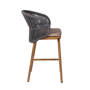 <span class=keywords><strong>Chaise</strong></span> de <span class=keywords><strong>bar</strong></span> en osier moderne pour l'extérieur avec dossier haut et repose-pieds en aluminium de <span class=keywords><strong>75</strong></span> <span class=keywords><strong>cm</strong></span> de haut, idéale pour les patios, les jardins et les balcons - Product Image 5