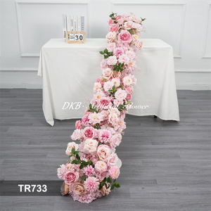 DKB Factory Wholesale High Quality White <b>Table</b> Flowers Customization Wedding Artificial Flower Flower Runner - Product Image 3
