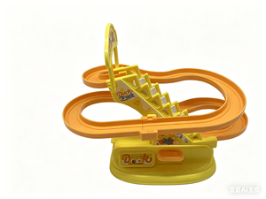 Jouet <span class=keywords><strong>de</strong></span> piste <span class=keywords><strong>de</strong></span> course pour enfants avec canards et lapins, toboggan manuel à monter les escaliers avec musique et lumières interactives pour enfants - Product Image 1