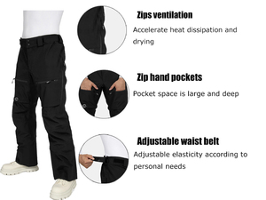 Pantaloni Essenziali <span class=keywords><strong>da</strong></span> <span class=keywords><strong>Uomo</strong></span> per Sci e Escursionismo, Softshell Resistente all'Acqua e Traspirante, Pantaloni <span class=keywords><strong>da</strong></span> Snowboard e Arrampicata - Product Image 5