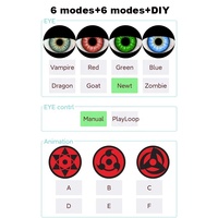 1 ensemble de 2 pièces, éclairage de voiture 12V, yeux de démon, 14 modes + images DIY avec application, yeux LED décoratifs, lumière d'ambiance LED