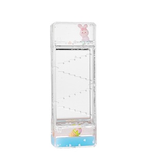 Ornement de sablier liquide de dessin animé moderne Remplissage de goutte d'huile acrylique transparent Cadeau créatif pour le soulagement du stress - Product Image 5