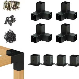 Metal Angle Brackets 4x4 Inch Heavy Duty Beam Column Connectors For Wooden House Support Hardware - Product Image 2