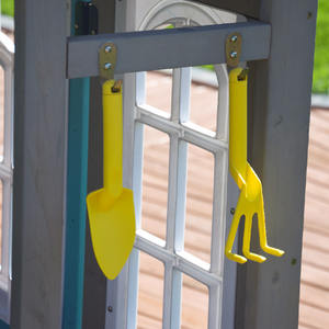 Casa de juegos resistente para exteriores con componentes de plástico, ventanas móviles, banco y ventana de techo - Para el patio trasero de los niños, para juegos imaginativos - Product Image 6