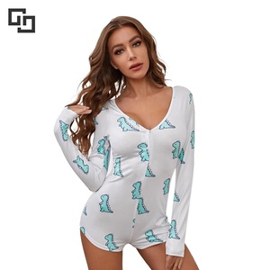 Combinaison pantalon col en V pour femmes, body une pièce, vêtement de nuit, nouveauté 2020 - Product Image 2