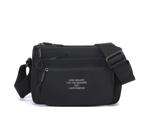 Nylon Crossbody Shoulder Bag Multi Zipper Pockets Water-Repellent Adjustable <b>Strap</b> Lightweight Large Capacity Fashion - Product Image 3