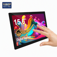 Écran tactile publicitaire LCD 15,6 pouces Android 14 1080P, ultra-fin, pour montage mural, usage commercial en intérieur, magasin de détail, hall d'exposition