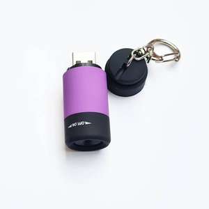 Gadgets 2025 Colorful Cadeau Promotionnel Lampe de Poche Porte-clés LED Torche USB Rechargeable Ultra Bright Mini Keychain Flashlight - Product Image 3