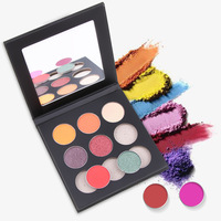 Palette de fards à paupières mats hautement pigmentés, véganes, naturels, scintillants, personnalisable avec votre logo, palette de fards à paupières pailletés