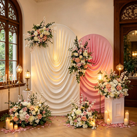 DKB Luxe – Toile de fond florale rose pâle en soie mélangée, arrangements floraux de haute qualité pour décorations de mariage et de fête