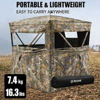 Toldo de Camuflaje Portátil de Fibra de Vidrio Sólida para 2-3 Personas con Bolsa de Almacenamiento, Equipo Táctico Profesional para Caza de Pavo y Ciervo