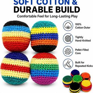 Balles de sport tricotées professionnelles <span class=keywords><strong>en</strong></span> gros pour enfants, prix abordable, balles tricotées douces et colorées faites à la main, pendentifs - Product Image 5