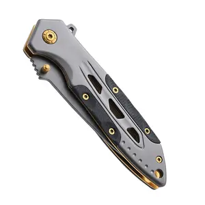 Customized G10 Handle Folding Titanium Steel Blade Hunting Camping Survival Tactical Pocket Knife