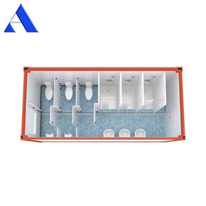 화장실 및 샤워 유닛이있는 맞춤형 20 피트 20ft 휴대용 스틸 욕실 배송 용기 - Product Image 4