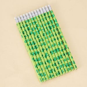 Lápiz de Madera HB con Patrón de Trébol Verde, con Borrador, para la Escuela y la Oficina, Accesorios de Papelería, Venta al Por Mayor - Product Image 1