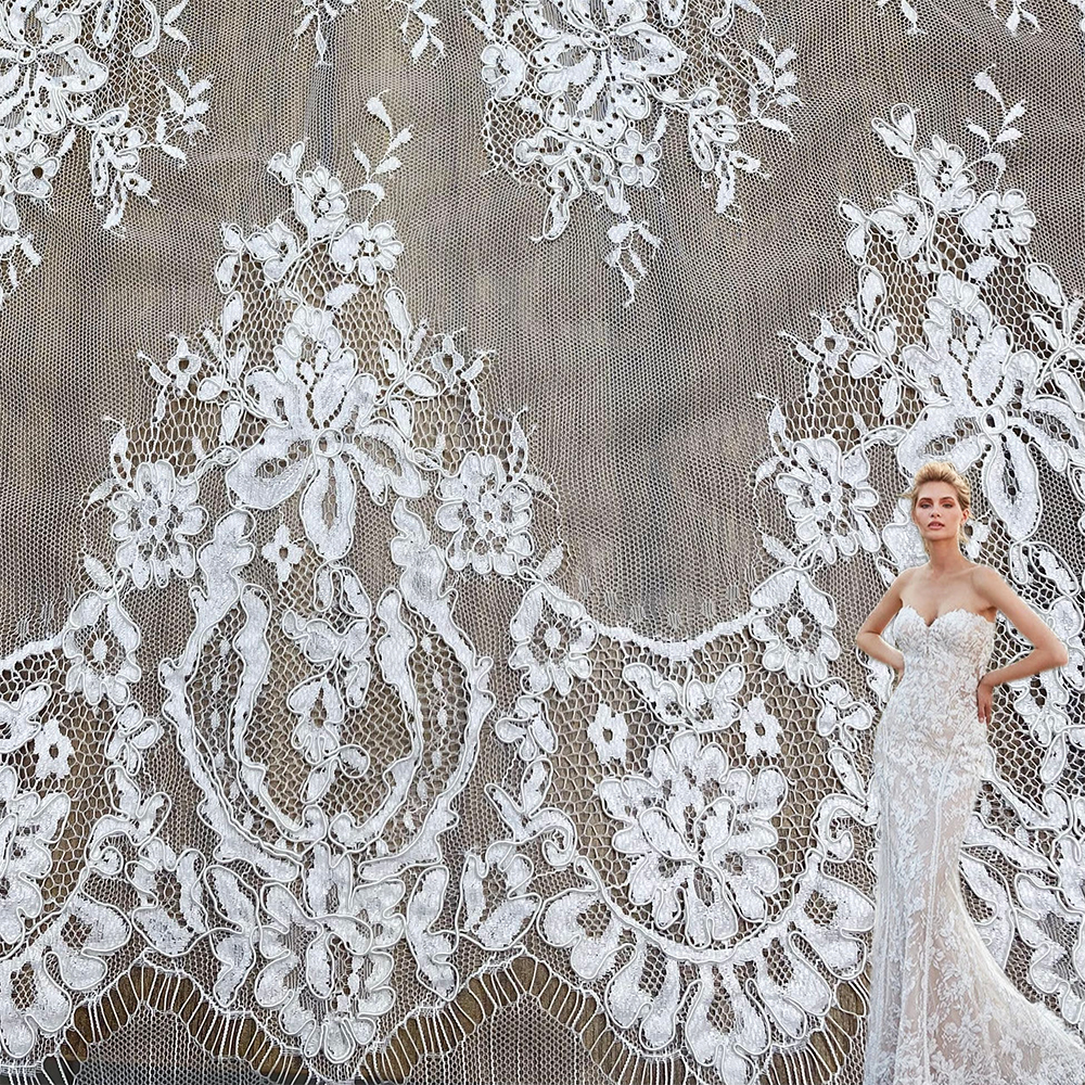 Delicate Lace Fabric for Wedding Gown - A Grade Quality