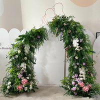 Arche de mariage en métal de haute qualité, ensemble de 2 pièces, design floral doré pour la décoration de la scène de mariage, support d'arche de mariage