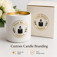 Autocollants personnalisés à transfert UV, étiquettes métalliques 3D en relief avec logo doré, imperméables, pour bougies, boîtes cosmétiques, emballages de luxe, décalcomanies
