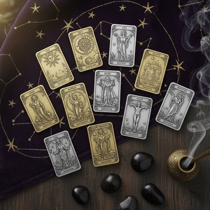 Custom Metal personalizado oro inglés Universal cubierta de alta calidad divertido lindo artístico Halloween esqueleto creativo <span class=keywords><strong>Tarot</strong></span> tarjeta - Product Image 3