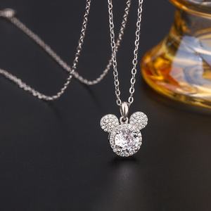 Collier pendentif en moissanite pour <span class=keywords><strong>femme</strong></span>, tendance, luxueux, élégant, design unique, chaîne en bambou, bijoux - Product Image 1
