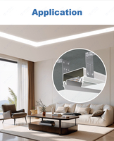 Usine OEM ODM, plafond tendu en tissu PVC souple personnalisé, bandes lumineuses LED DC24V, cadre mural en aluminium, profil LED