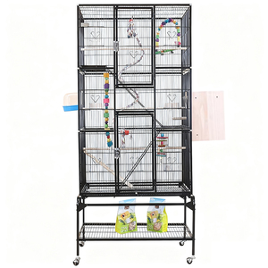 <span class=keywords><strong>Cage</strong></span> à oiseaux en fer forgé de 69 pouces avec support roulant pour perroquet gris d'Afrique, perruche du soleil, tourterelle, pinsons - Product Image 1
