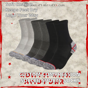 Wholesale Crew Bottom <b>Compression</b> Soccer Sports <b>Socks</b> Custom Logo Cushioned Anti-Bacterial Quick Dry <b>Socks</b> - Product Image 2