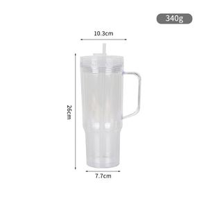 Wholesale BPA FREE Snow Globes Crafting Blanks 40oz <b>Plastic</b> Double Walled Snowglobe Tumbler with Pre-drilled Hole and Handle - Product Image 2