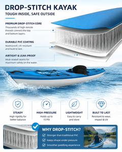 Kayak Inflable de Alta Calidad Directo de Fábrica, Kayak con Tecnología Drop Stitch, Kayak de Río para Pesca, Carreras, Turismo y Deportes Acuáticos - Product Image 2