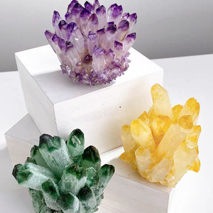 Cristalli Naturali Colorati di <span class=keywords><strong>Quarzo</strong></span> <span class=keywords><strong>Rosa</strong></span>, <span class=keywords><strong>Quarzo</strong></span> Trasparente e Ametista, Cluster di Cristalli Minerali per Decorazione Casa - Product Image 2