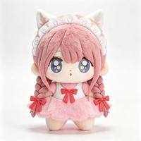 Peluche personnalisée en forme de chat rose avec oreilles, certifiée CE ASTM, faible MOQ, vente en gros d'usine, haute qualité, style dessin animé Kawaii