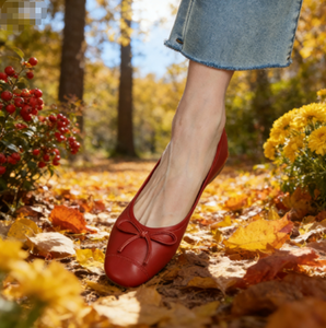 Zapatos Planos de Cuero Genuino con Punta Redonda y Tacón Bajo para Mujer, Ideales para Caminar y Hacer Ejercicio en Todas las Temporadas - Product Image 2