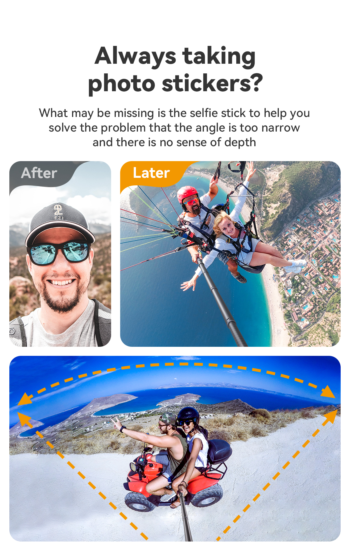Telesin 1.2M carbon Fiber Selfie Stick Eccentric Tube Design Suitable for GoPro/Insta360 Action cameras