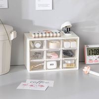 Vente en gros de mini armoire à tiroirs à 9 compartiments, boîte à bijoux, boîte à cosmétiques, organisation de rangement familial