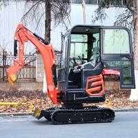 Excavator Mini Hidrolik 2 Ton Populer dengan Roda Karet, Mesin Inti yang Kuat, Penggali Berat