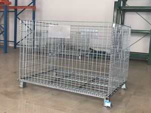 Mracking công suất cao dây thép lồng có thể gập lại Stackable kho lưới hộp lưu trữ container Pallet hàng hóa thiết bị lưu trữ - Product Image 2