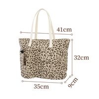 Nouveau sac fourre-tout grande capacité à imprimé léopard, sac fourre-tout à bandoulière tendance et multifonctionnel à imprimé léopard pour l'extérieur