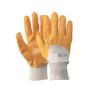 Guante de herramienta de torneado impregnado de algodón/NBR tamaño 9 amarillo - Product Image 2