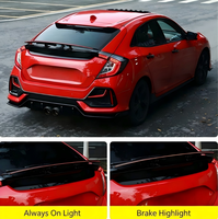 Aileron arrière électrique noir brillant pour Honda Civic Hatchback 10e génération 2021, commande à distance, levage automatique, LED DRL, feu stop