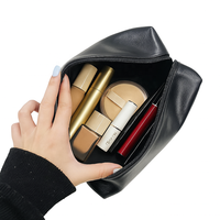 Tas perlengkapan mandi kustom untuk pria, Kit Dopp pencukur perjalanan besar, tas kosmetik kulit PU tahan air untuk kamar mandi
