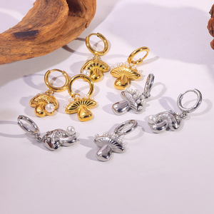 Jusnova Celestial Sao Mặt Trăng Thép Không Gỉ Bông Tai Phụ Nữ Vàng Bạc Hoa Mặt Trời Ngọc Trai <span class=keywords><strong>Rhinestone</strong></span> Stud Hoop Bông Tai Đặt Số Lượng Lớn - Product Image 3