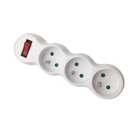 3 prises avec interrupteur à pôle unique 16A 250V max 3680W adaptateur français
