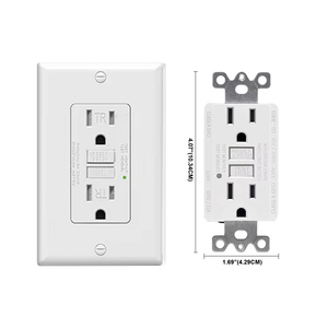 Giá Rẻ Giá gw15 ổ cắm chúng tôi tường Outlet thời tiết kháng Duplex tự kiểm tra 15A gfci đựng ổ cắm ngoài trời - Product Image 1