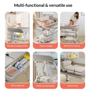 Mesa Cambiadora de Bebé Portátil y Plegable, Diseño Moderno de Metal y Tela para Uso en <span class=keywords><strong>el</strong></span> Hogar, Muebles para Guardería - Product Image 3