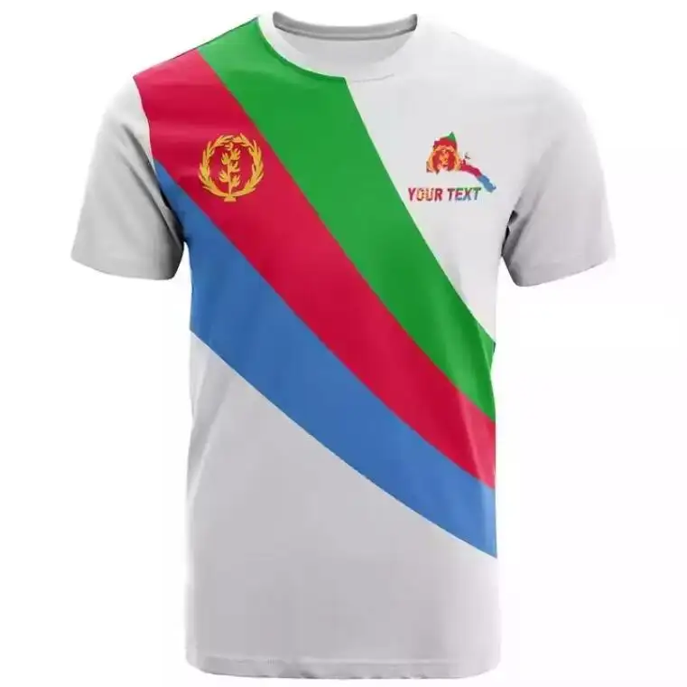 Men High Quality Customize Graphic Soft absorbent Eritrean Flag National Gym T-shirt With Cotton Material