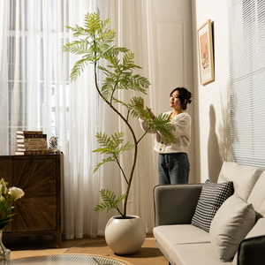 Gros Enkianthus Artificiels Vraie Touche Verte <span class=keywords><strong>Pot</strong></span> En Plastique Style Naturel Herbe Bureau À Domicile Nouvelles Fleurs Extérieures Olive Mousse - Product Image 4