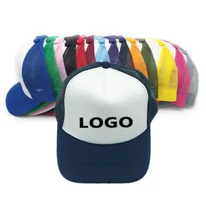 Kustom logo kosong 5 Panel busa mesh bisbol topi trucker topi promosi iklan topi